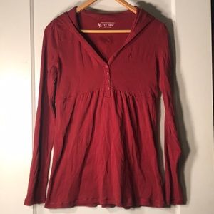 Victoria’s Secret Red Long Sleeve Hooded Tee - Large